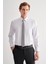 Beyaz Sert Yaka Uzun Kol Slim Fit Pamuklu Gömlek 1004255175 1