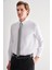 Beyaz Sert Yaka Uzun Kol Slim Fit Pamuklu Gömlek 1004255175 3