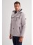 Taş Rengi Dik Yaka Çıkma Kapşonlu Slim Fit Casual Mont 1007255131 3
