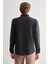 Siyah Smart Düğmeli Yaka Uzun Kol Cepsiz Slim Fit Casual Gömlek 1004255171 5
