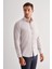 Taş Rengi Yarım Italyan Yaka Uzun Kol Easy To Iron Slim Fit Pamuklu Gömlek 1004255301 4
