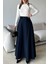 Beli Kuşaklı Denim Çan Uzun Etek Koyu Mavi 7064 4