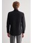 Siyah Sert Yaka Uzun Kol Slim Fit Pamuklu Gömlek 1004255175 5