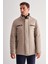 Koyu Bej Dik Yaka Casual Slim Fit Kapitone Esnek Mont 1007255126 1