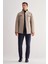 Koyu Bej Dik Yaka Casual Slim Fit Kapitone Esnek Mont 1007255126 2