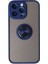 iPhone 14 Pro Kılıf Montreal Yüzüklü Silikon Kapak - Lacivert 1