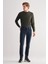 Koyu Lacivert Gabardin 5 Cep Düz Paça Casual Slim Fit Denim Pantolon 1023255153 2