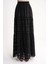 Siyah Beli Lastikli Büzgülü Uzun Etek 81319 2