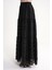 Siyah Beli Lastikli Büzgülü Uzun Etek 81319 3