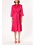 Koyu Pembe Kemerli Bol Kesim Gömlek Elbise 93995 2
