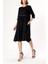 Siyah Büzgülü Bol Kesim Elbise 92279 6