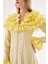 Sarı Hakim Yaka Fırfır Detaylı Gömlek Elbise 94465 5