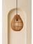 Doğal Rattan Avize, El Yapımı Sarkıt, E27 Duy, LED Uyumlu, Siyah Askı, 25X30 cm 1
