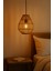 Doğal Rattan Avize, El Yapımı Sarkıt, E27 Duy, LED Uyumlu, Siyah Askı, 25X30 cm 2