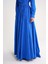 Mavi Yüksek Bel Büzgülü Uzun Etek 81317 8