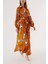 Turuncu Anvelop Kapama Gömlek Yaka Uzun Elbise 94485 1
