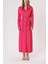 Fuşya Sırtı Bluzan Detaylı Bele Oturan Gömlek Elbise 94178 2