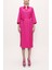 Fuşya Kemerli Bol Kesim Gömlek Elbise 93995 1