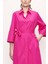 Fuşya Kemerli Bol Kesim Gömlek Elbise 93995 3