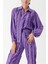 Lila Fırfır Detaylı Pantolon ve Gömlekli Takım 12312 5