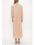 Bej Dantel Detaylı Gömlek Elbise 93826 4