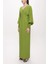 Yeşil Korsiyaj Detaylı V Yaka Uzun Elbise 94163 8