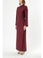 Bordo Fermuar Detaylı Elbise 93482 3