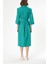 Yeşil Kemerli Bol Poplin Elbise 93995 4