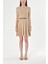 Bej Kemerli Dirsek Kollu Mini Elbise 91218 1