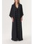 Siyah Kuşgözü Detaylı Içlikli Uzun Kaftan 94187 1