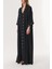 Siyah Kuşgözü Detaylı Içlikli Uzun Kaftan 94187 2