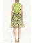 Yeşil Dantelli V Yaka Pamuk Mini Elbise 91843 9
