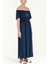 Lacivert Lastikli Koton Uzun Elbise 92178 2