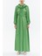 Yeşil Reglan Kol Salaş Uzun Elbise 93356 1