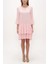 Pembe Bol Kesim Fırfırlı Mini Elbise 92395 1