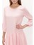 Pembe Bol Kesim Fırfırlı Mini Elbise 92395 3