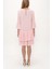 Pembe Bol Kesim Fırfırlı Mini Elbise 92395 4