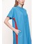 Mavi Bol Kesimli Kısa Kollu Elbise 93389 3