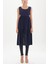 Lacivert Sırt Dekolteli Kısa Kollu Midi Elbise 92399 1