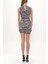Gri Desenli Dar Mini Elbise 90634 4