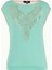 Mint Baskılı Örme Bluz 18987 5