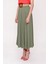 Haki Beli Lastikli Midi Etek 81209 3