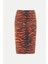 Kırmızı Desenli Diz Altı Kalem Etek 80745 5