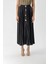Siyah Piliseli ve Aksesuar Detaylı Uzun Etek 81256 2