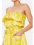 Asit Sarı Straplez Belden Bağlamalı Elbise 93116 3