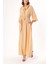 Bej Reglan Kol Salaş Uzun Elbise 93356 1