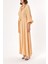 Bej Reglan Kol Salaş Uzun Elbise 93356 3