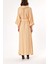Bej Reglan Kol Salaş Uzun Elbise 93356 4