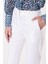 Beyaz Beli Lastikli Boru Paça Pantolon 41630 5