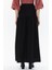 Siyah Düğme Detaylı Uzun Etek 81142 5